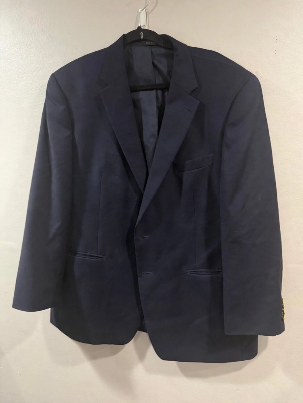 Lauren Ralph Lauren Blazer Mens 46R Navy Wool Gold Crest Button Sport Coat